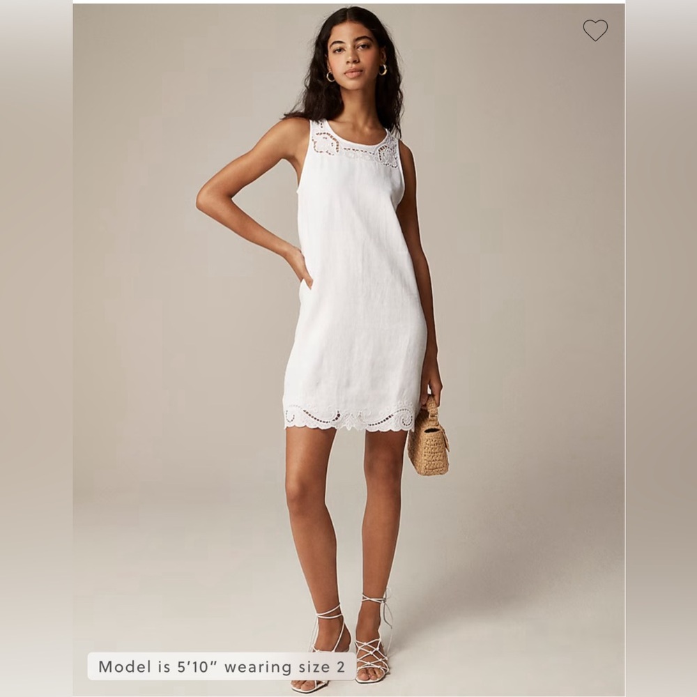 Jcrew Maxine eyelet shift dress in linen